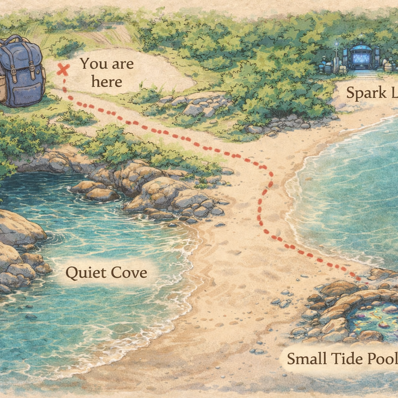 Map of Maya's adventure, so far . . .